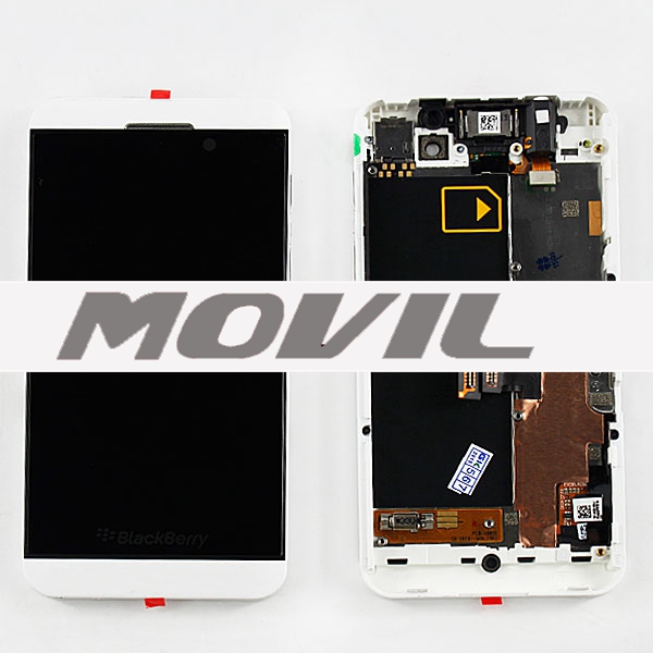 LCD-BlackBerry Z10 Pantalla LCD para BlackBerry Z10 con Tactil y Marco Blanco-0